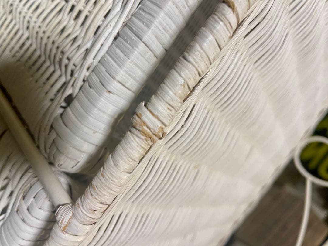 ラタンチェスト ランドリーチェスト ホワイト アンティーク調