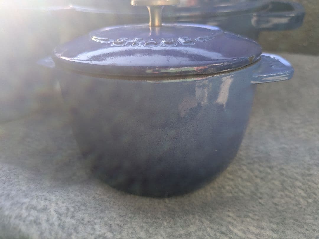 staub 昔のロイヤルブルー　3点セット