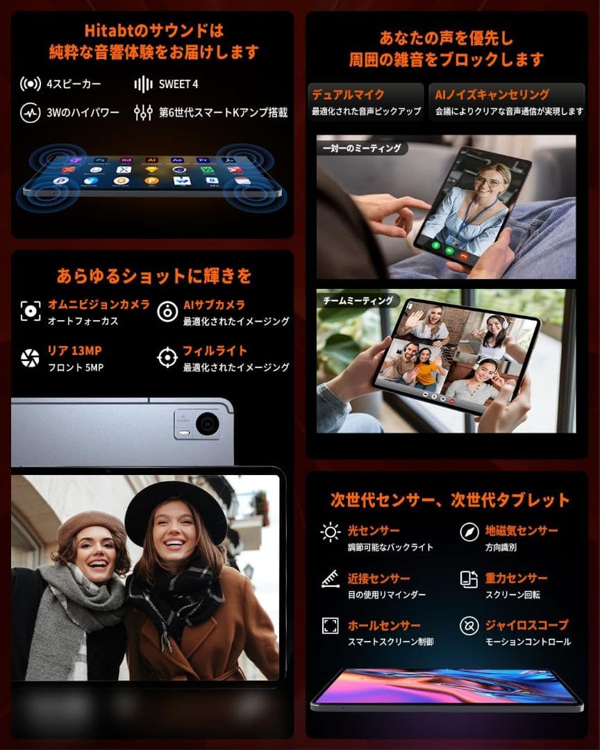 Android14 タブレット 12インチ G99 Hitabt P30A