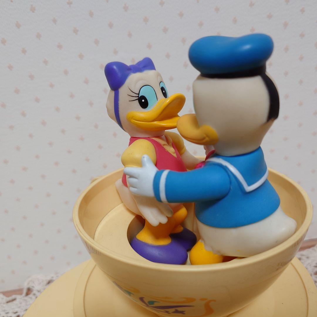 ディズニーランド　初期　レトロ　オルゴール　ドナルド　デイジー　コーヒーカップ
