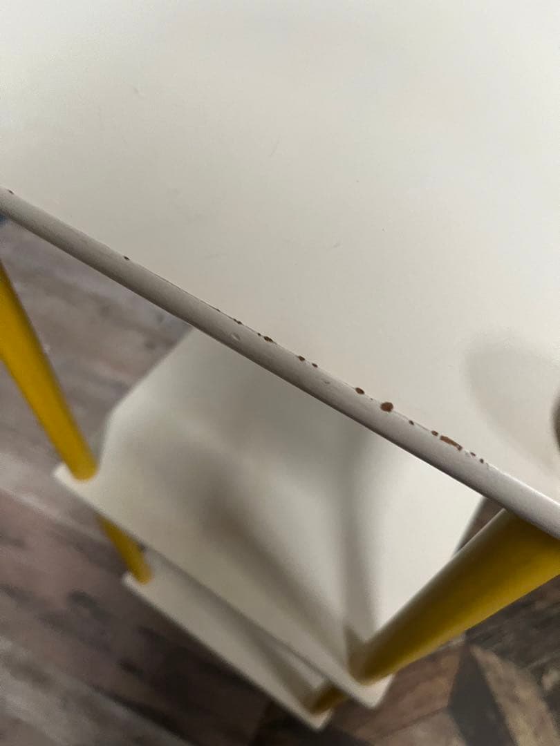 3段 棚 昭和レトロ レトロポップ 当時物 インテリア 黄色 白 ラック