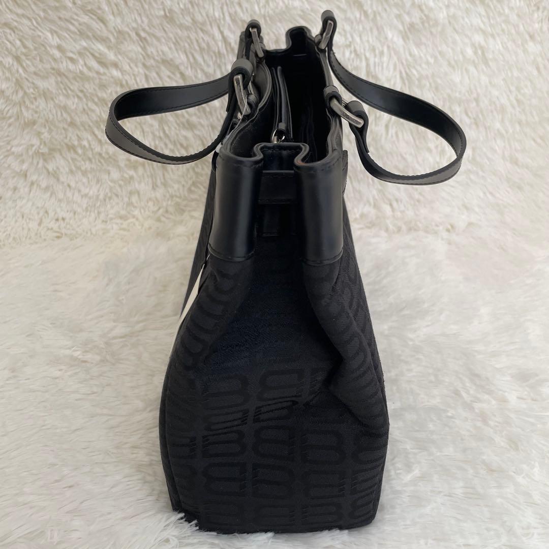 新品未使用 バレンシアガ トートバッグ BB柄 キャンバス レザー ブラックA4