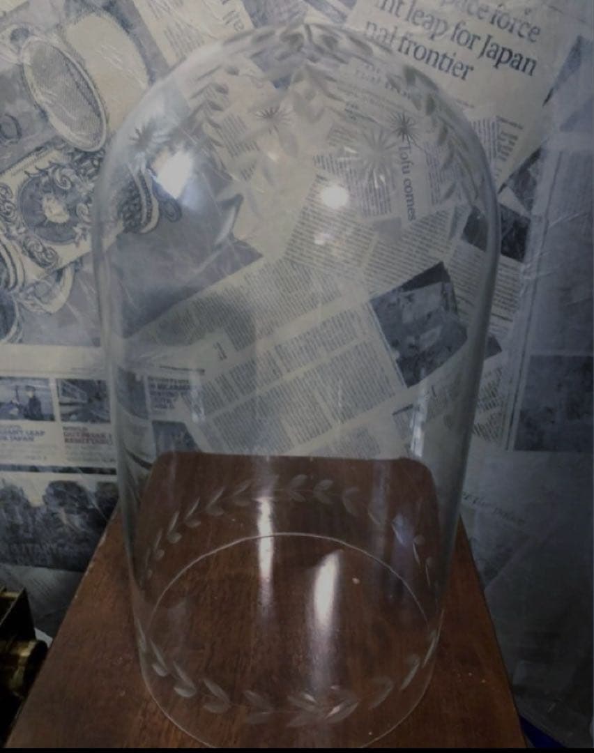 アンティーク ドイツ製CRESCENT ガラスドームゼンマイ振り子大理石置時計