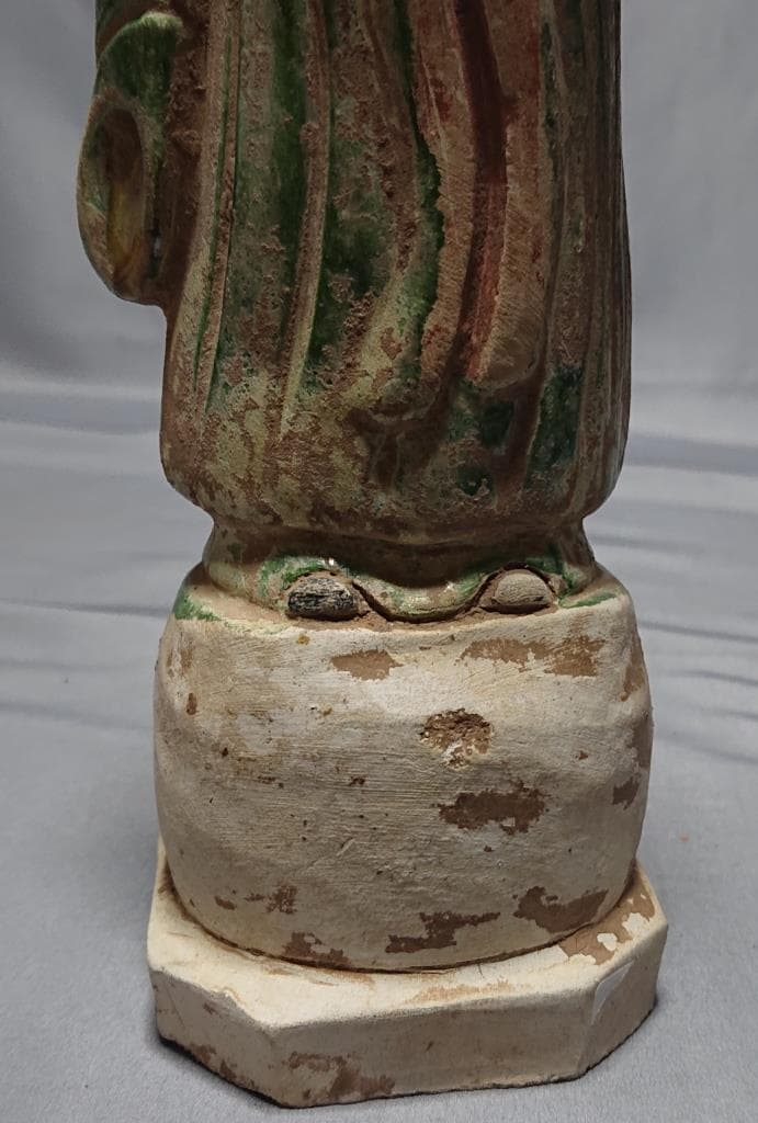 コレクター収集品　中国　唐三彩　立像　36.5cm