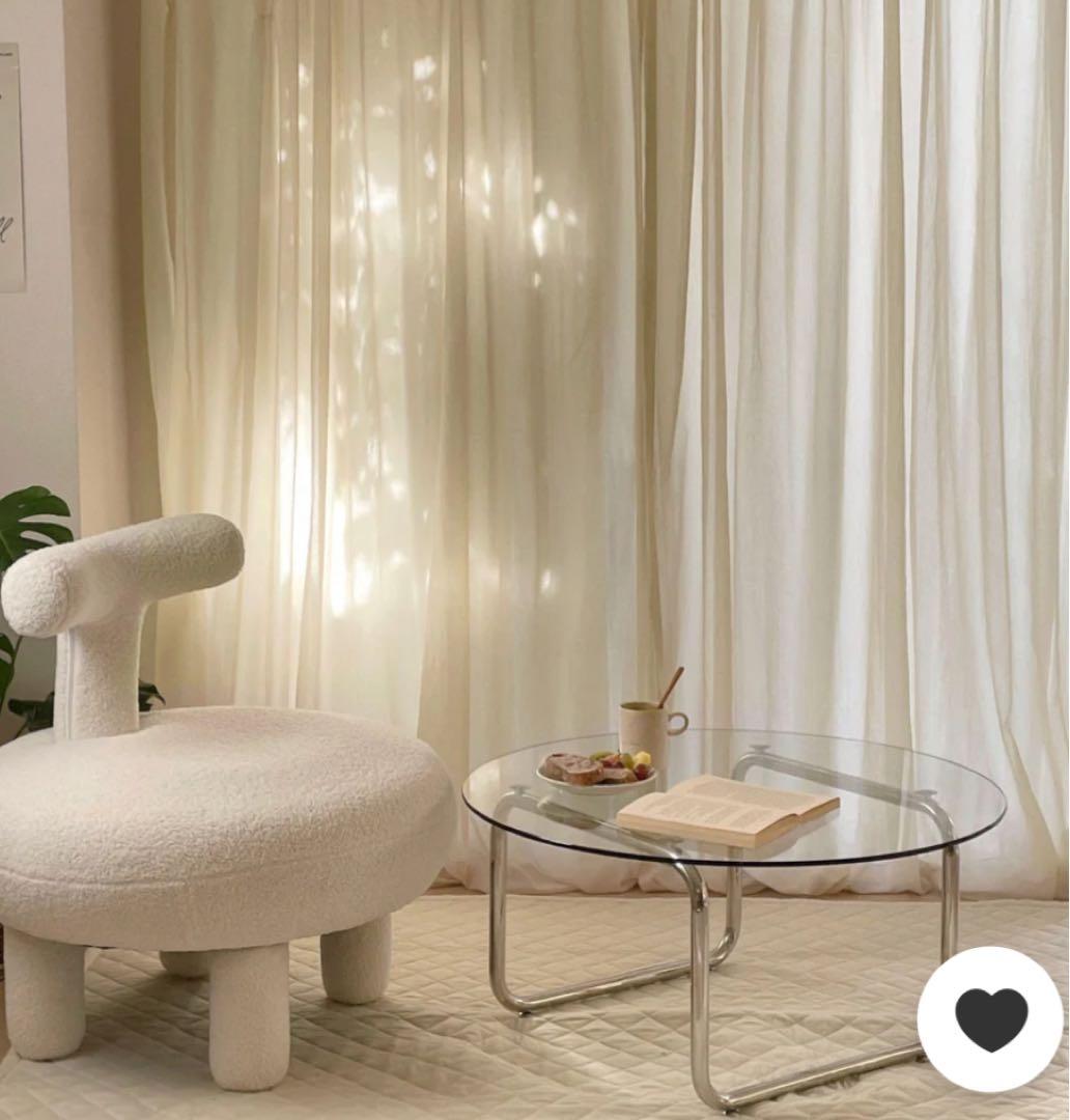 LittleRooms大人気！カラーシフォンカーテン クリーム