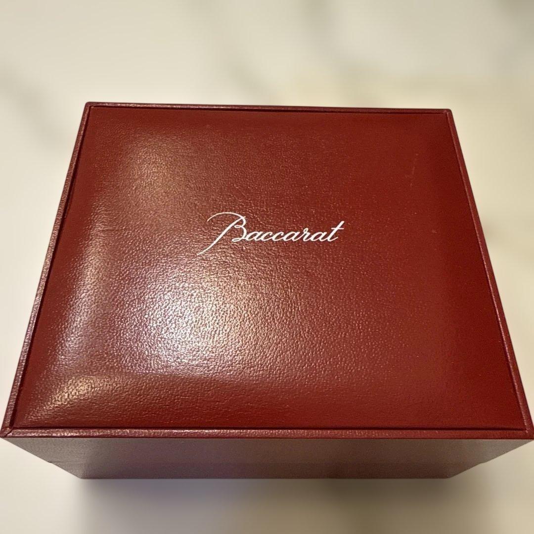 Baccarat 蝶の置物 透明青色