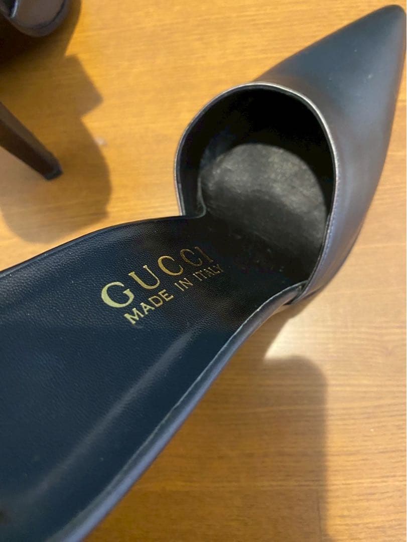 GUCCI グッチ　アンクルストラップ　ミュール　パンプス　ピンヒール