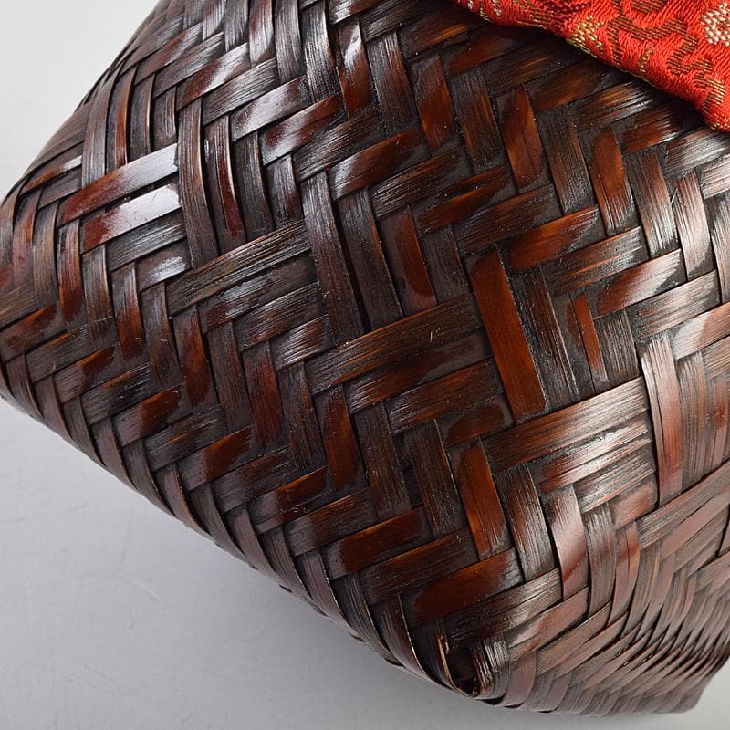 茶道具　御所篭　茶籠　黒楽茶碗　棗など　八点　一式　仕覆付　M　R9459