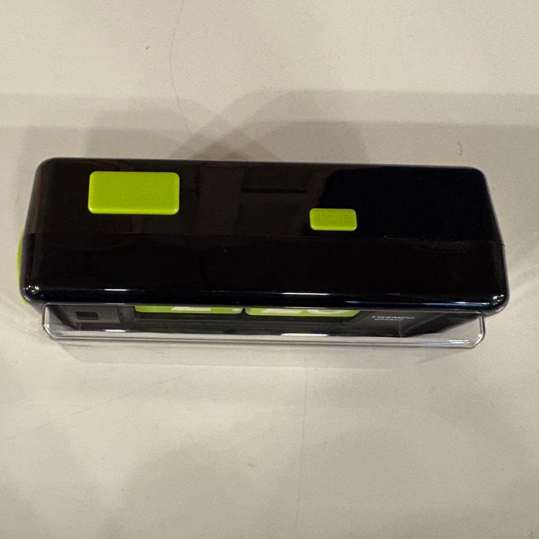 ★動作品★TWEMCO トゥエンコ パタパタ時計　AL-30 黒&緑 目覚し時計