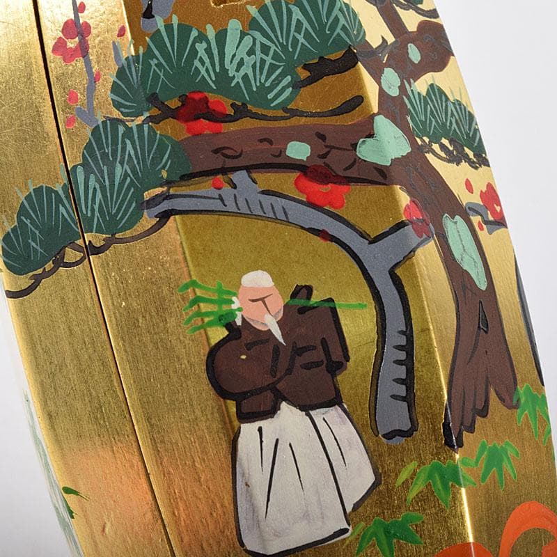 茶道具　中村湖彩作　金蒔絵　 ふりふり　香合　共布共箱　 V　R8059