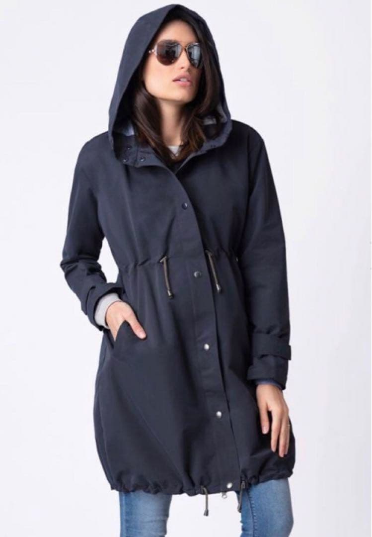 美品 Seraphine ミッドウェイトマタニティベビーコート ネイビー