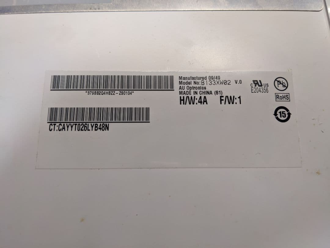 13inch ディスプレイ B113XW02