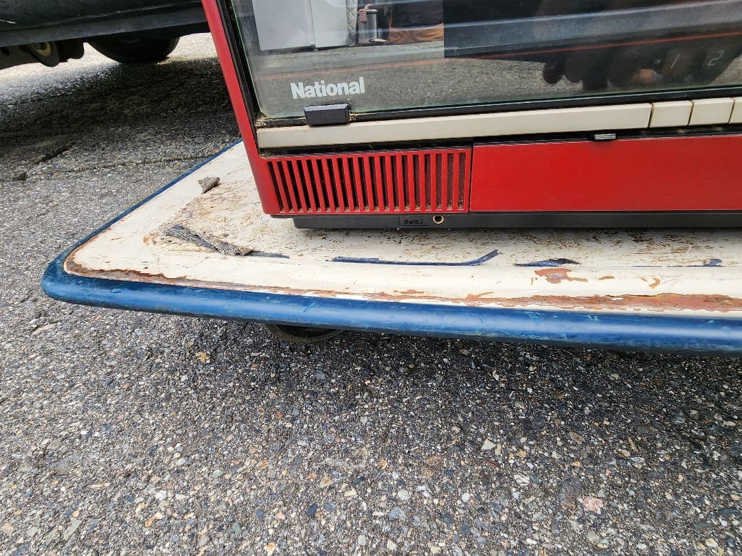 ナショナルカラーテレビ　レトロ　　ジャンク　TH14-N20画面保護ガラス付赤色