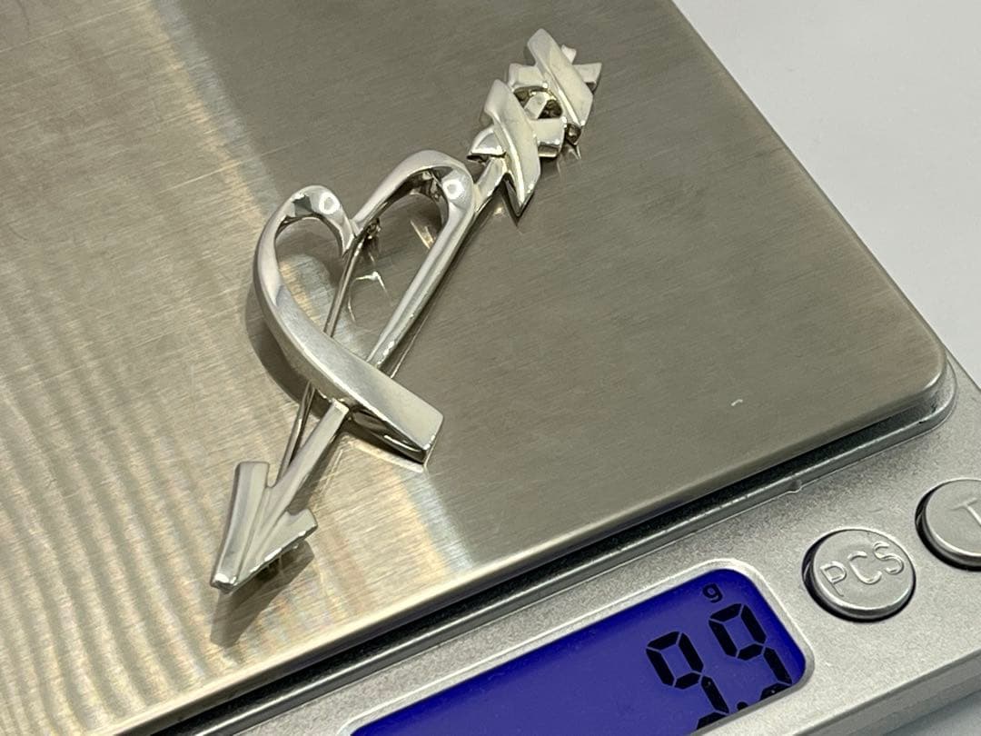 h801 美品　オールド　ティファニー　ハート&アロー　ブローチ　シルバー925