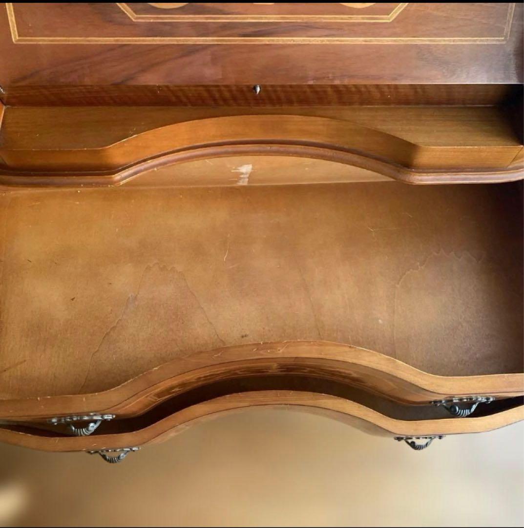 ライティングビューロー　インテリア　象嵌　猫脚