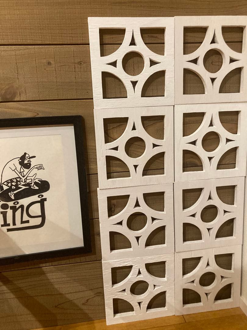 しー　木製　花ブロック　沖縄ブロック　透かしブロック　リゾートインテリア