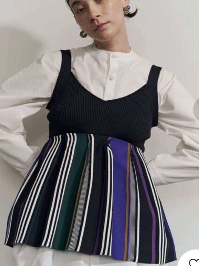 un3d アンスリード マルチストライプニットビスチェ