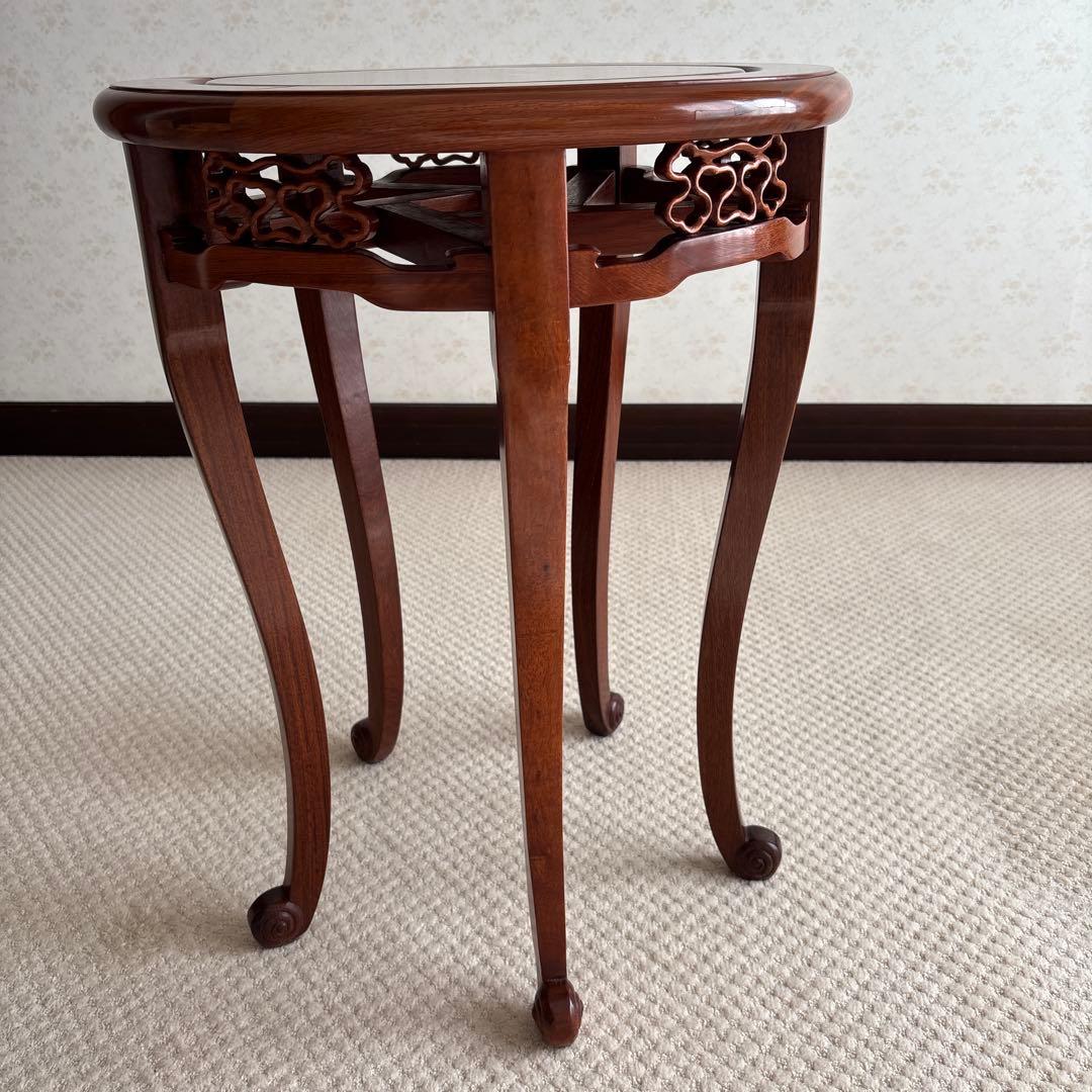 アンディーク花台、5脚、サイドテーブル、無垢材使用で組み付け