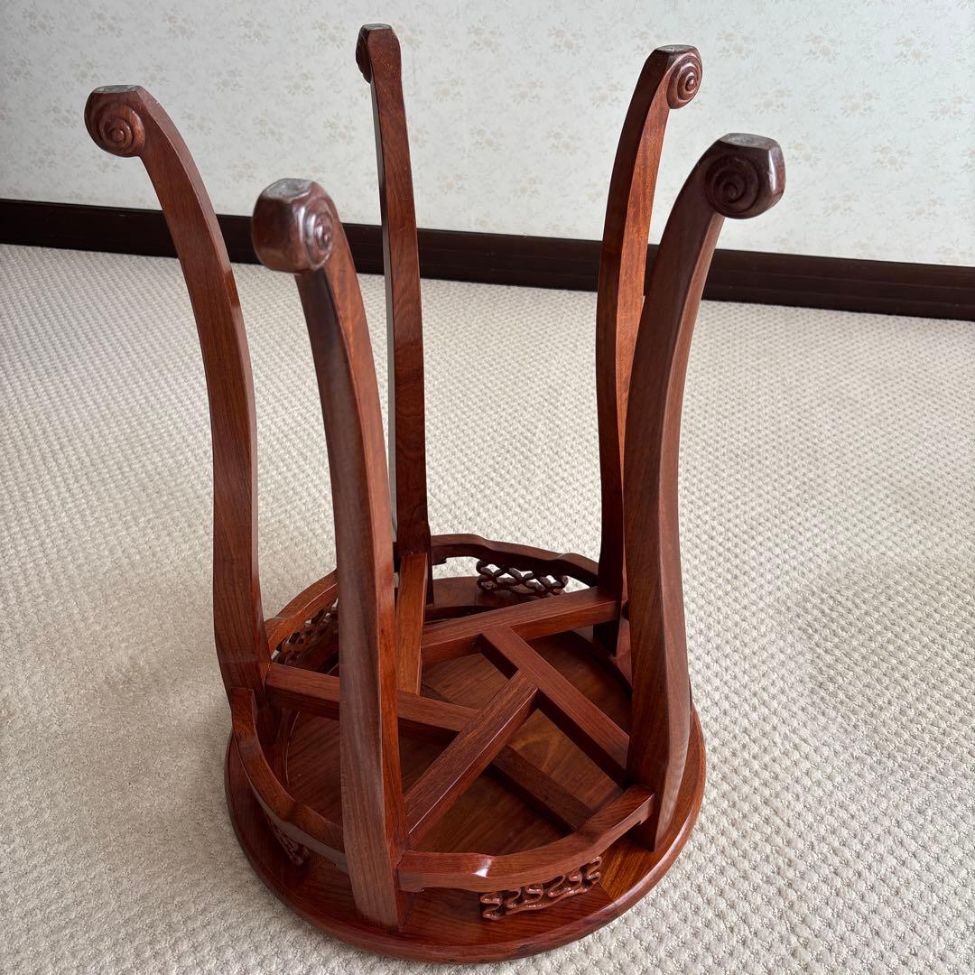 アンディーク花台、5脚、サイドテーブル、無垢材使用で組み付け