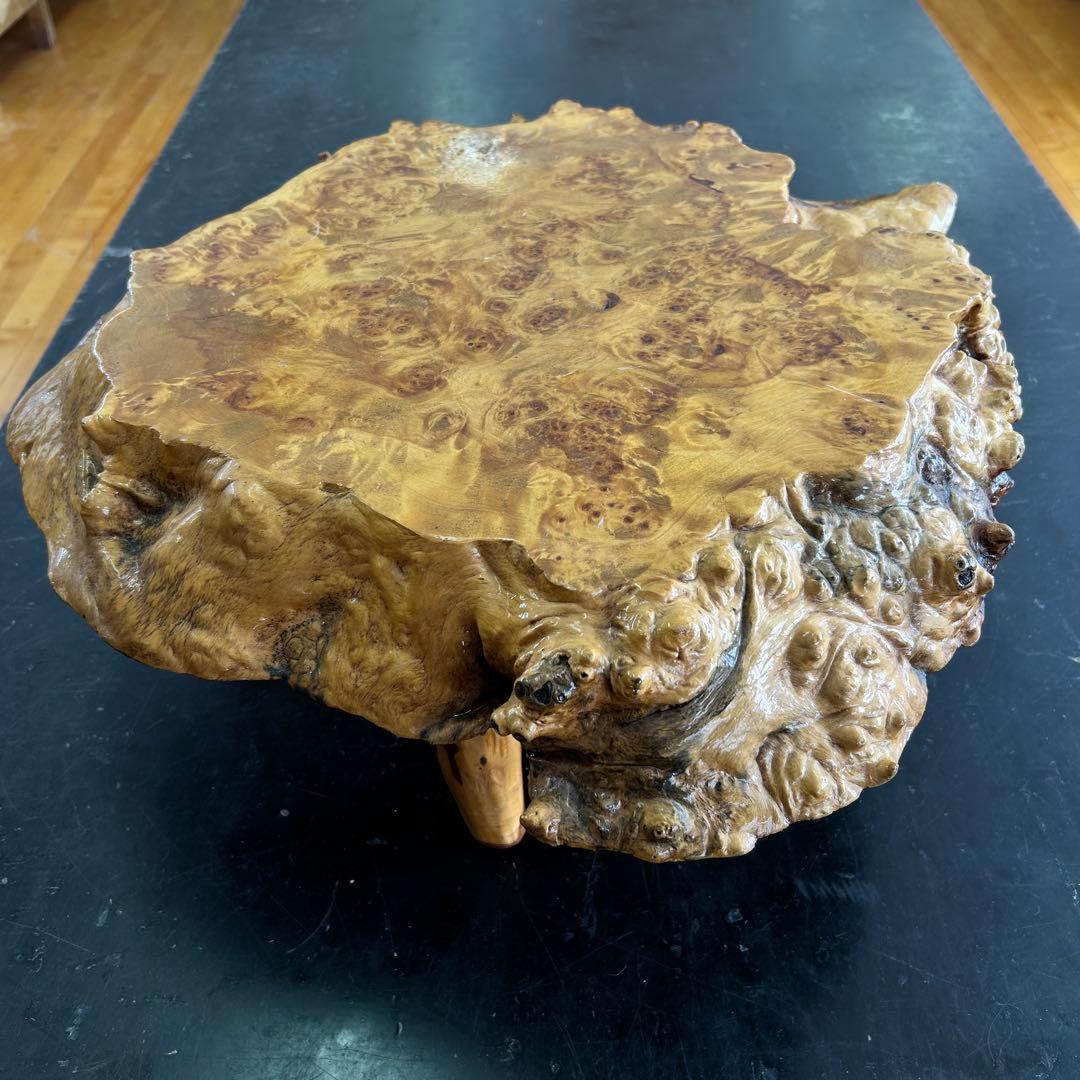 こぶ 無垢 一枚板 天然木 座卓 ローテーブル 鉢台 b