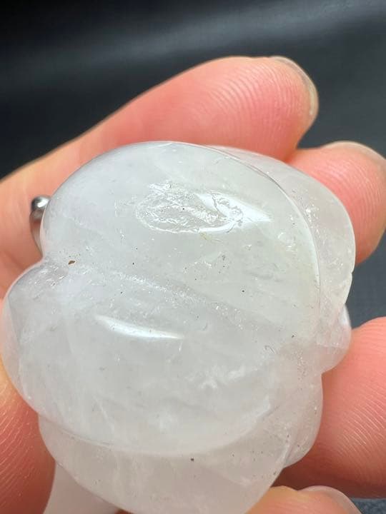 1210166  1セット限り　ローズクォーツ水晶かぼちゃ南瓜4個　29ミリ