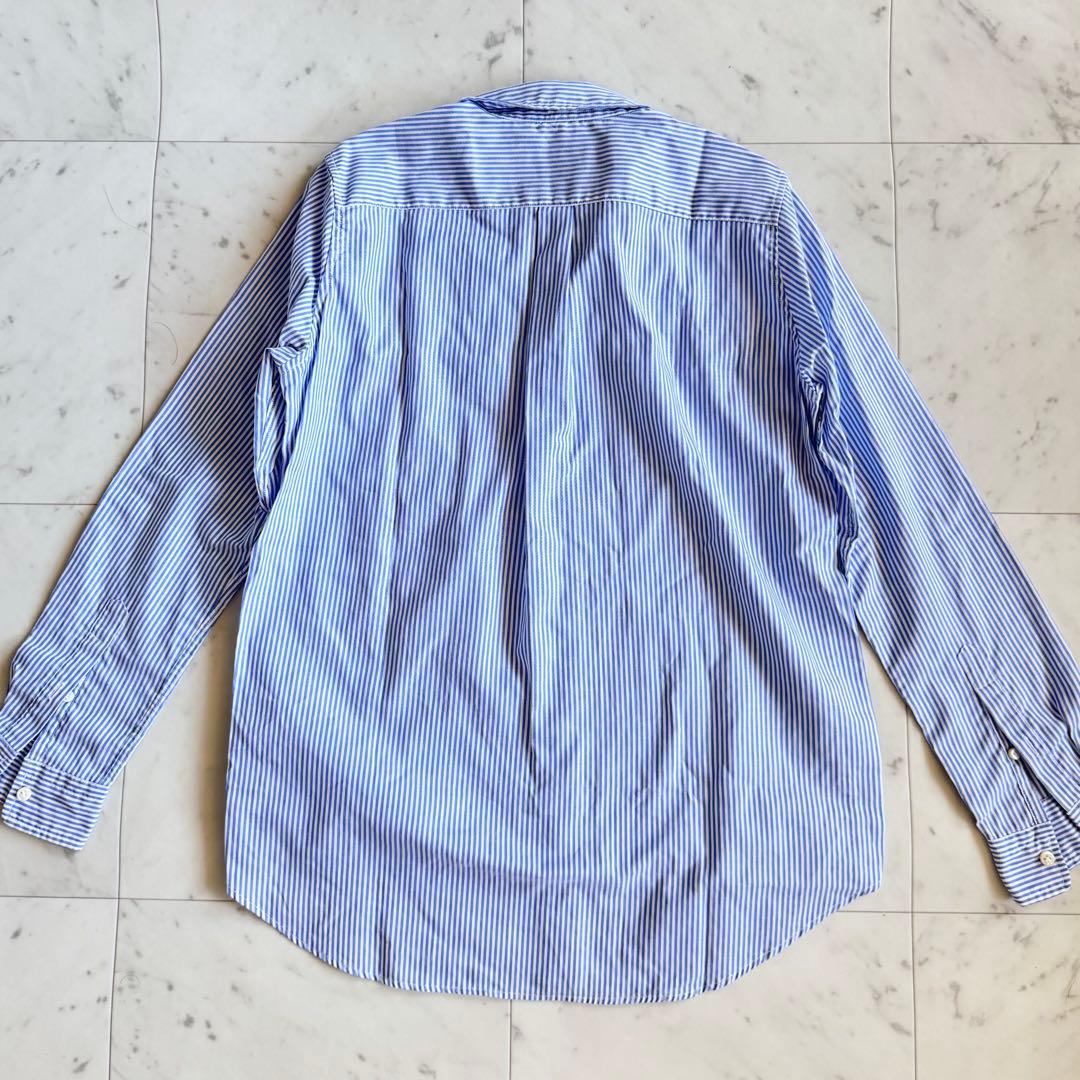 ドゥーズィエムクラス　洗える　コットン100 長袖シャツブラウス　ストライプ
