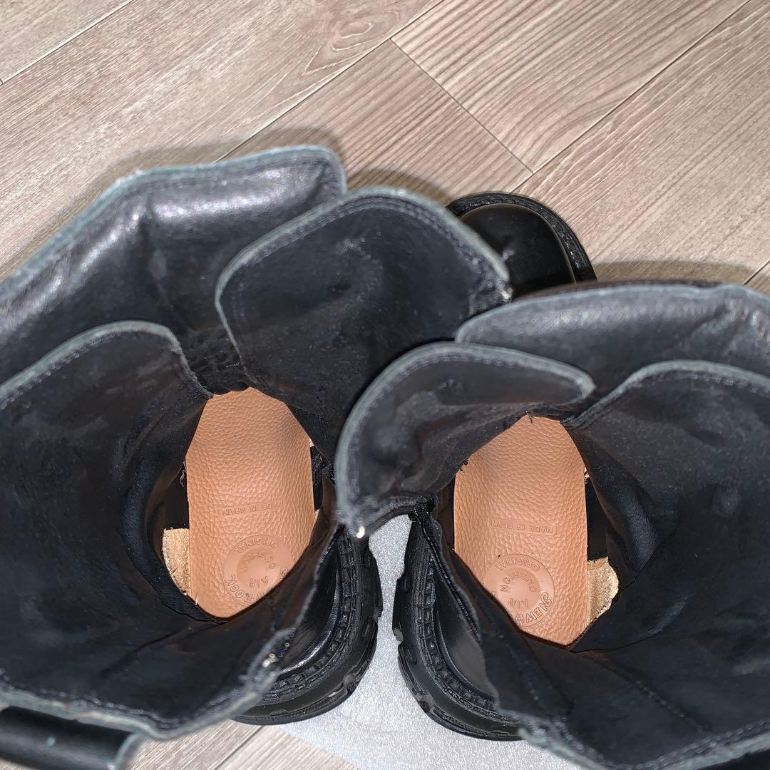 New Rock ユニセックスブラックコンバットブーツ M-TANK373-S1