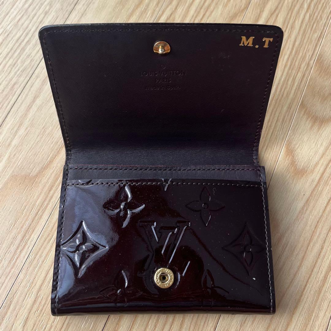 ルイヴィトン 名刺入れ アンヴェロップ ヴェルニ アマラント モノグラム