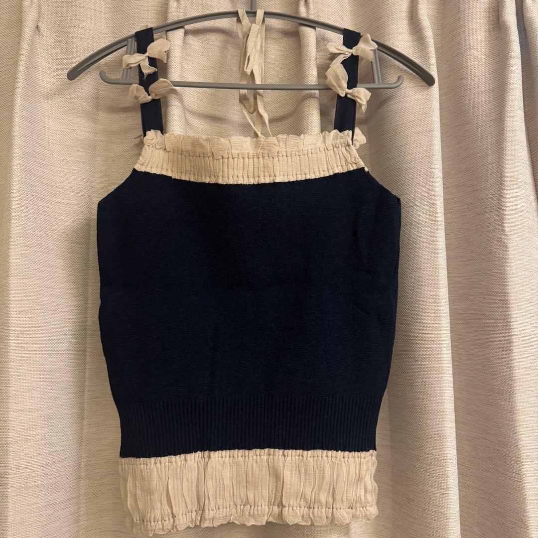 CHANEL Ribbon Strap Knit Camisole シャネル
