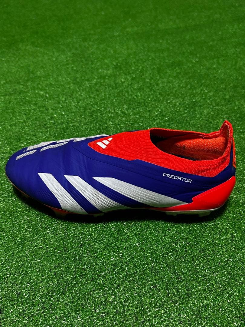adidasプレデター FG サッカースパイク 青赤 使用少 美品 24.5cm