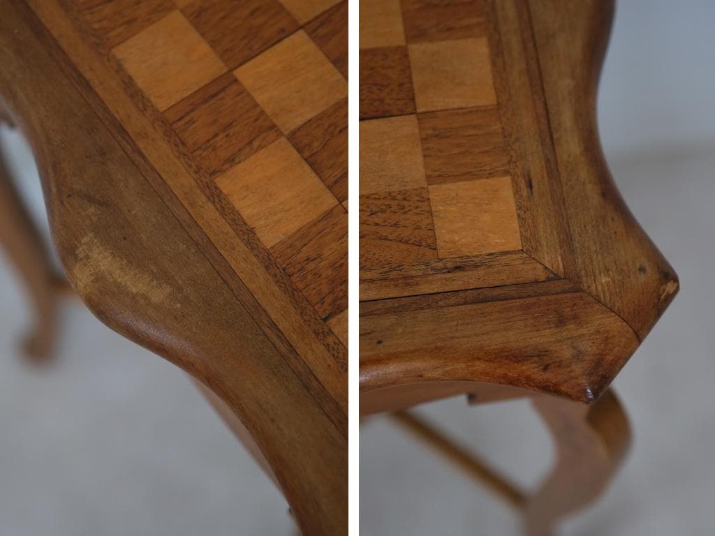 英国アンティーク木製チェステーブル/サイドテーブル机/飾り棚花台(89-198)