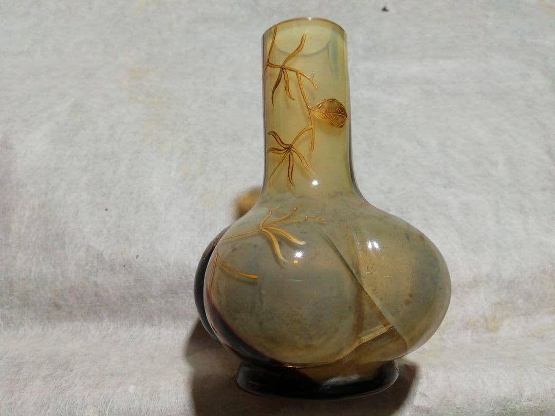 ♪時代ガラス一輪挿し キズ 高蒔絵