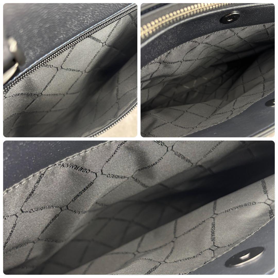 【美品✨】OBERMAIN 2way ビジネスバッグ ブリーフケース レザー 黒
