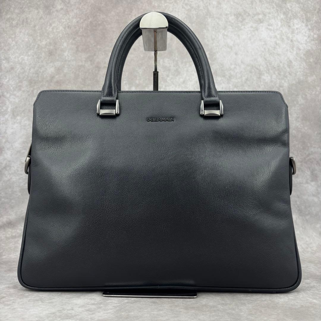 【美品✨】OBERMAIN 2way ビジネスバッグ ブリーフケース レザー 黒