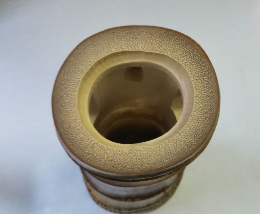 茶道具 花入 竹一重切 銘 瑞雲 大徳寺 三玄院 長谷川大眞 在判 宗林 宗陵