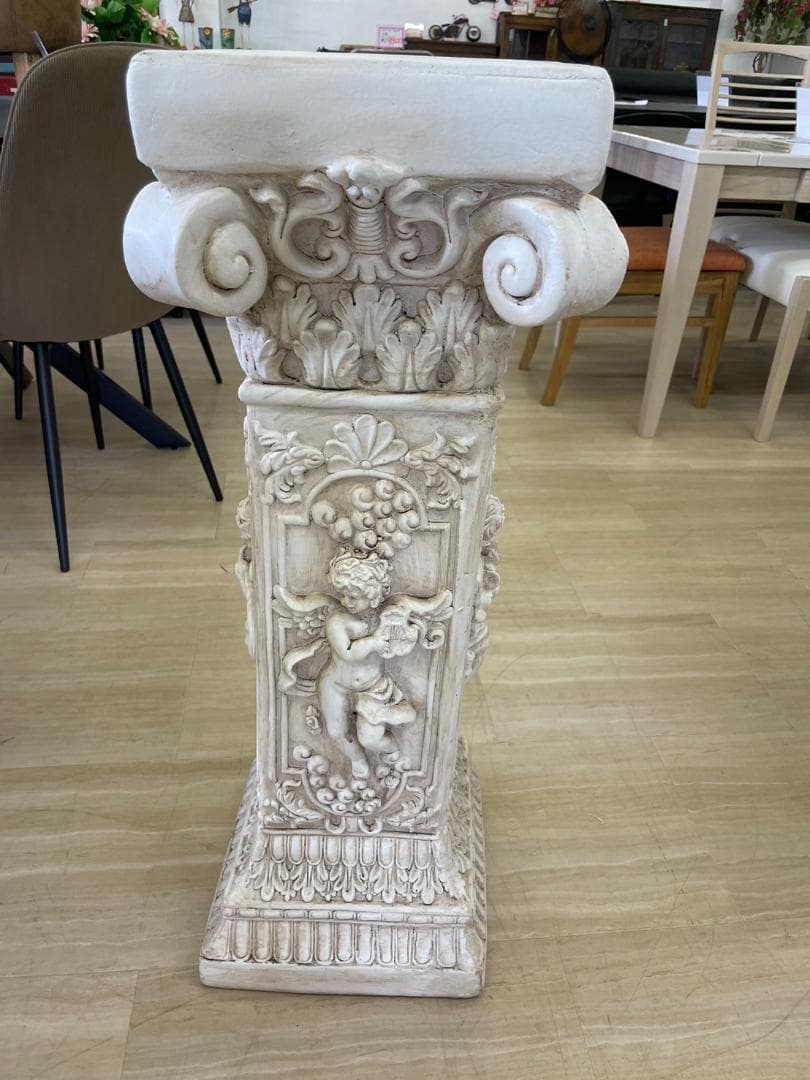 天使の花台 コラム コロン 置物 エンジェル オブジェ アンティーク クラシック