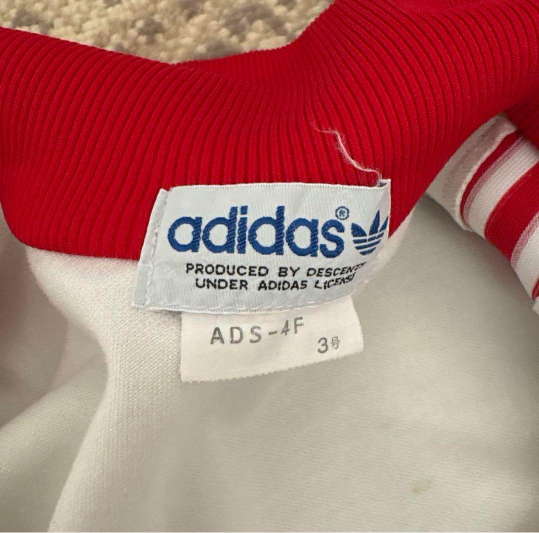[美品]80s adidas トラックジャケット white(白)×red(赤)