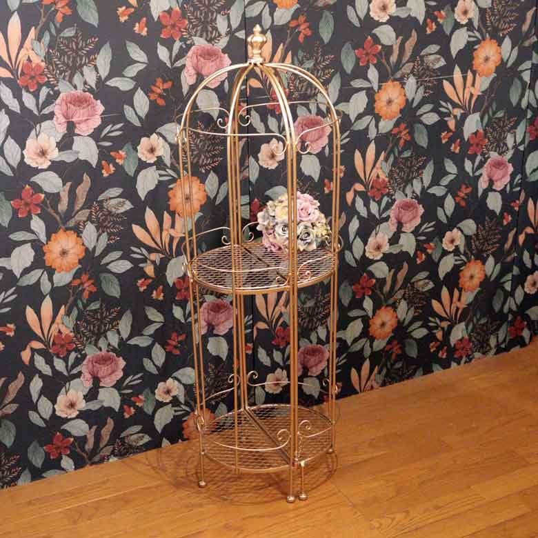 円形シェルフ アルミ バードケージL シャンパンゴールド