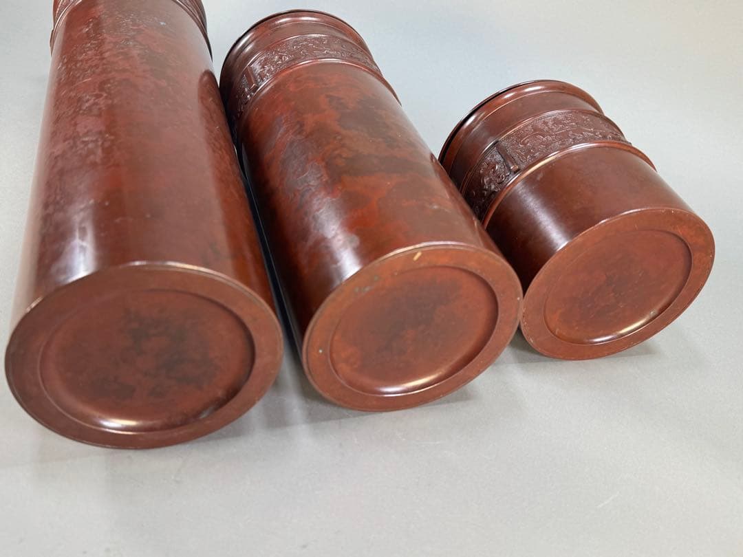 いけばな　唐銅　鋳銅　三寄寸胴花器　古流　池坊　未生流　龍生派　銅花瓶　華道具