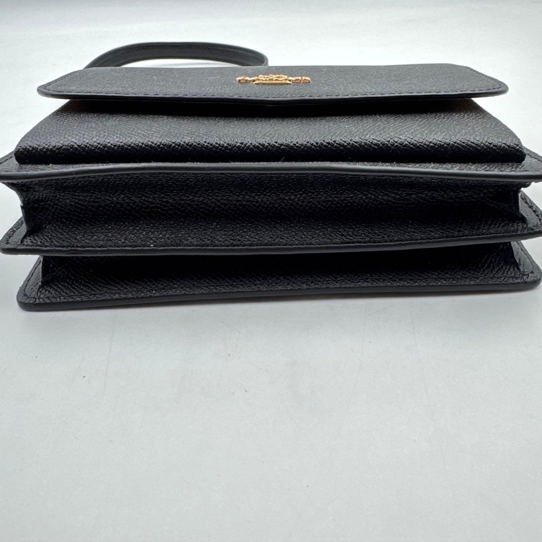 極美品✨COACH チェーン　ショルダーウォレット　ブラック　レザー　3way