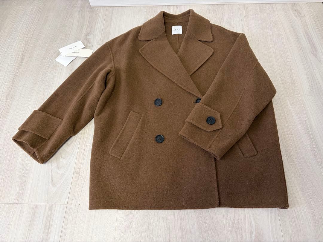 ミラオーウェンwoolコクーンシルエットピーコート★１/M