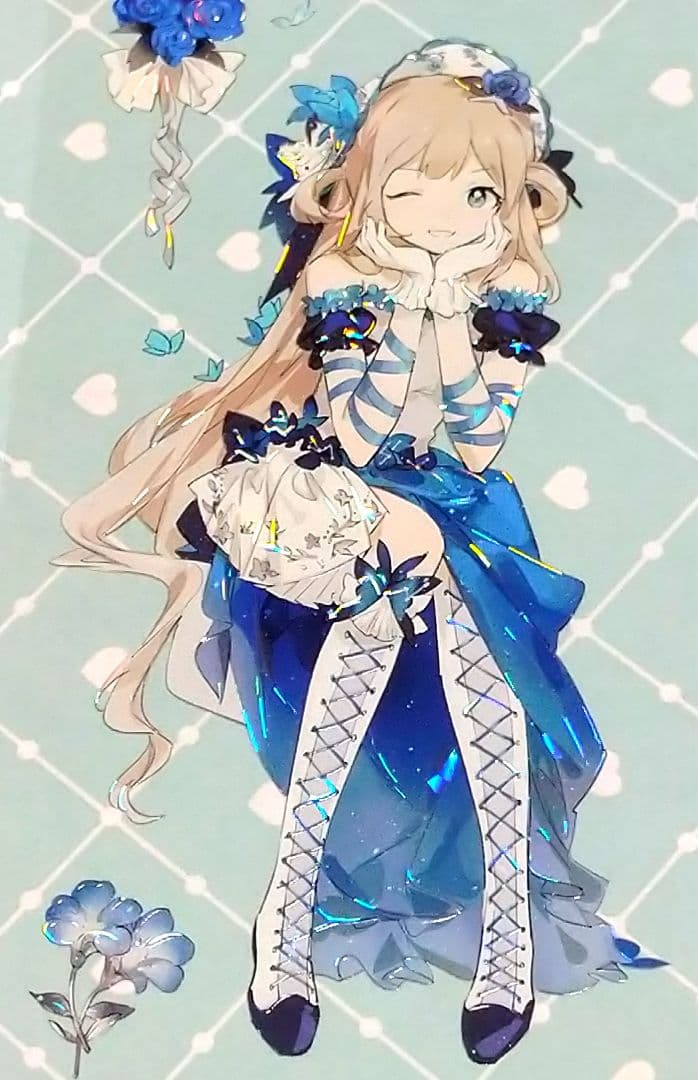 J779＃皇家蓝绸(贝壳光)shine切り売り海外人物マステ女の子