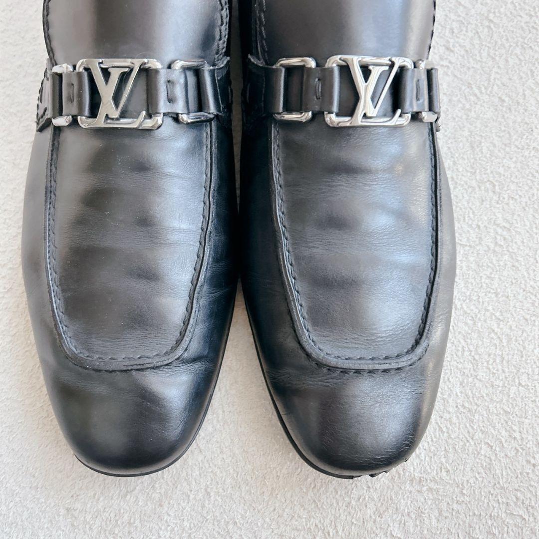 ルイヴィトン ローファー レザー シューズ 7 1/2 LV金具 ビジネス 革靴