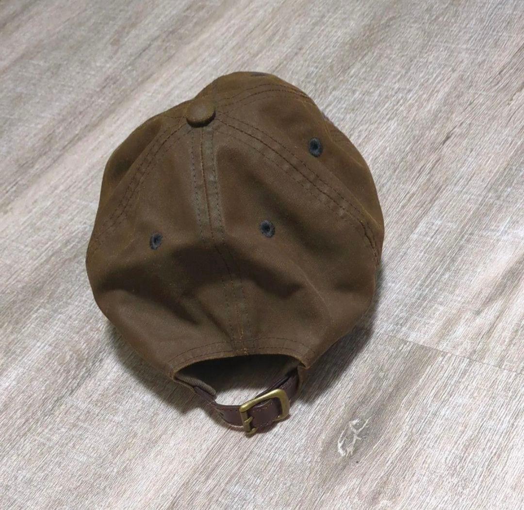 RRL ダブルアールエル コーデュロイオイルドキャップ ブラウン ロゴ刺繍