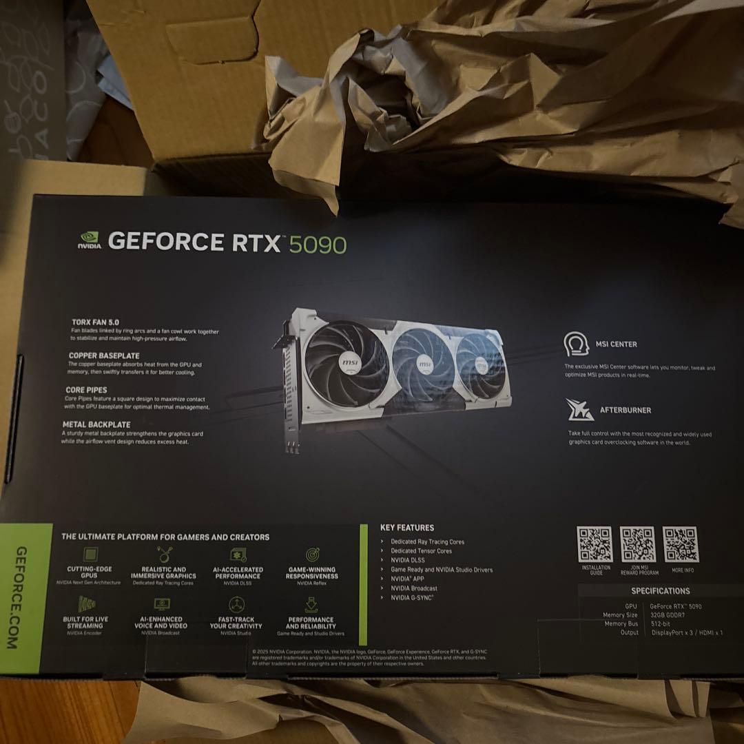 グラフィックボード・グラボ・ビデオカード MSI GeForce RTX 5090 32G VENTUS 3X OC