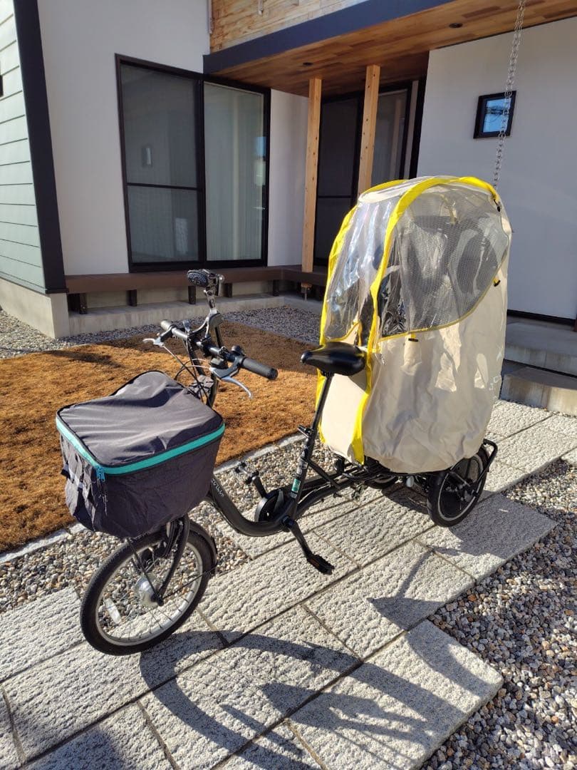 【Yur】ふたごじてんしゃ いしころくろ 専用レインカバー付き