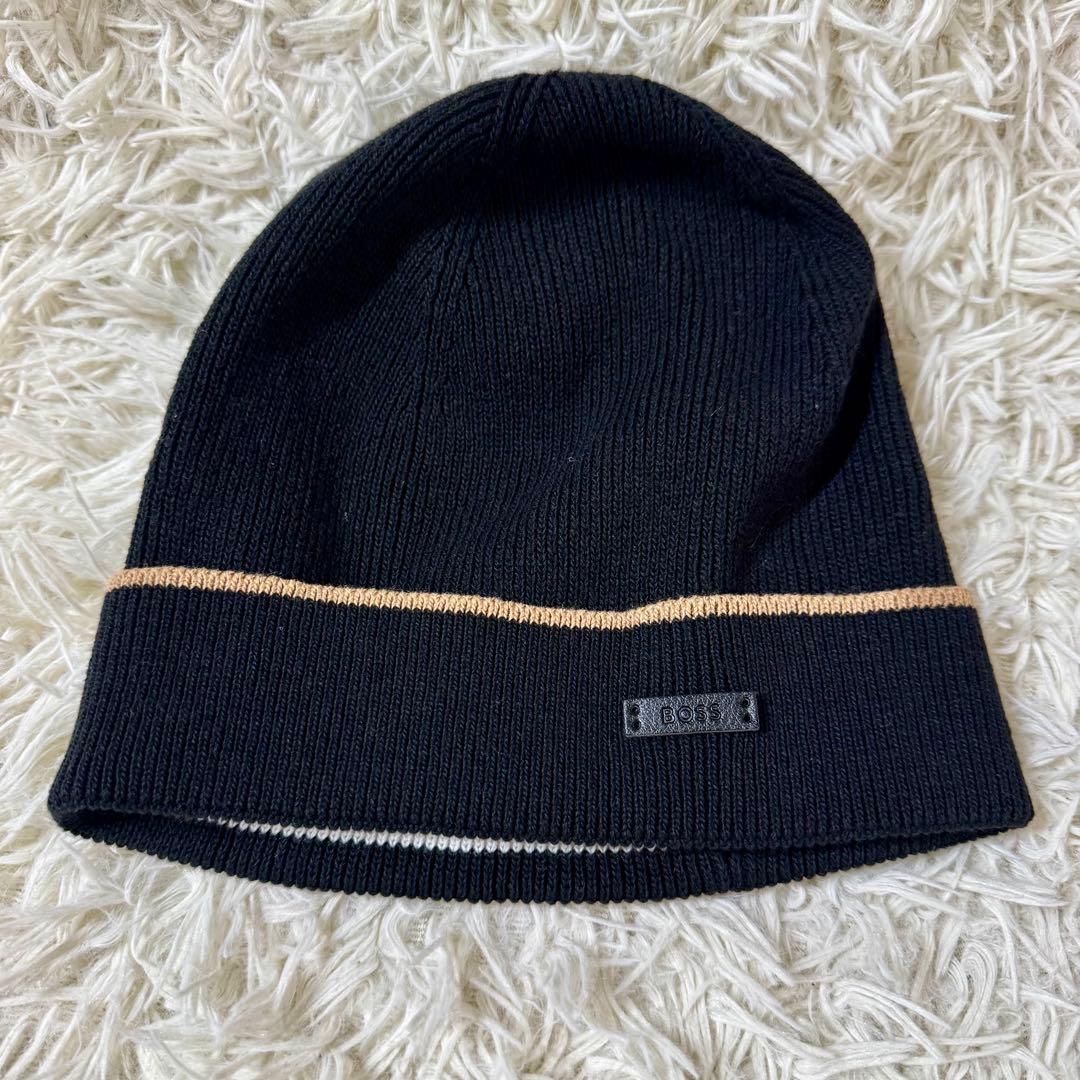 【美品 現行】ヒューゴボス　マフラー　ニット帽　セット