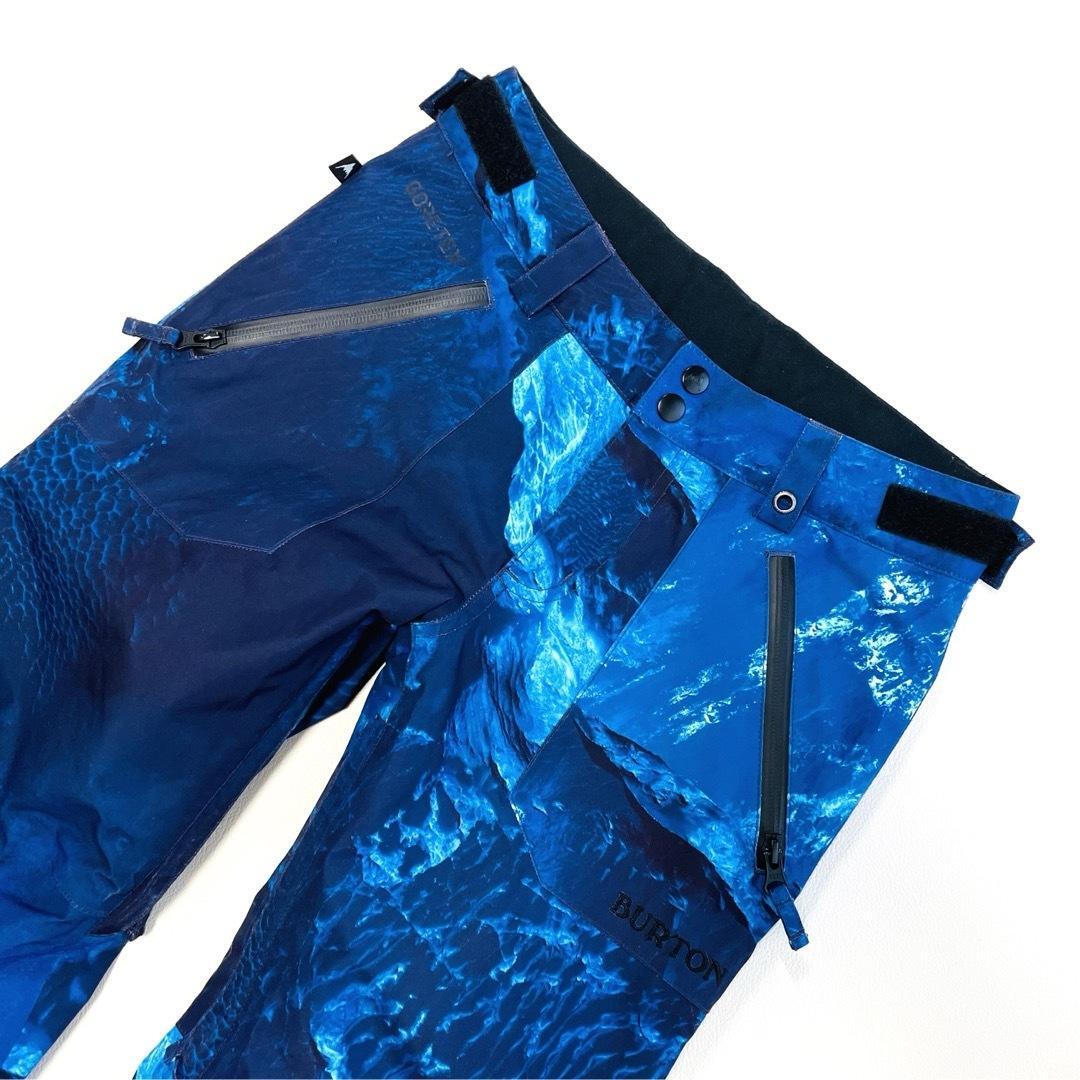 6625【美品】バートン　パンツ　ゴアテックス　総柄　キッズM ブルー スノボ