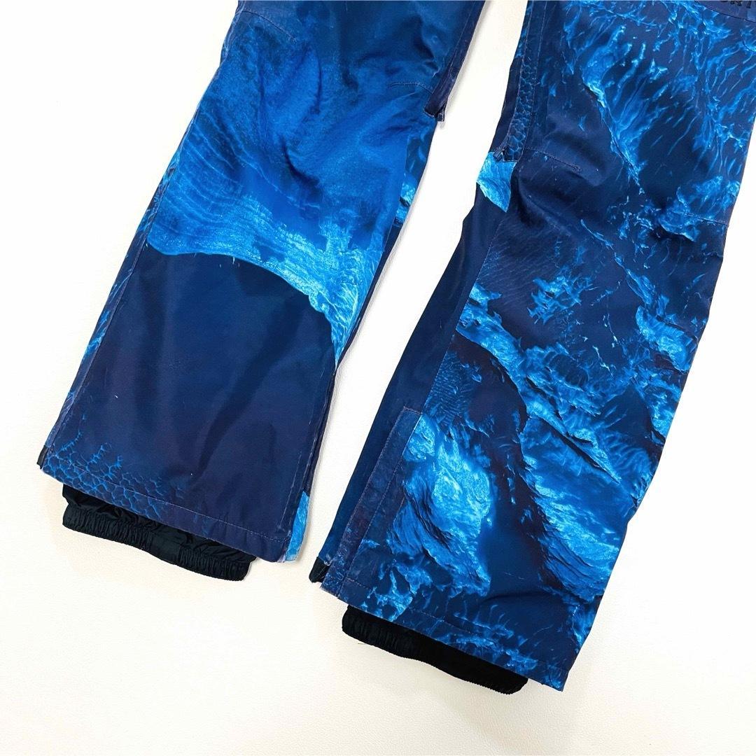 6625【美品】バートン　パンツ　ゴアテックス　総柄　キッズM ブルー スノボ