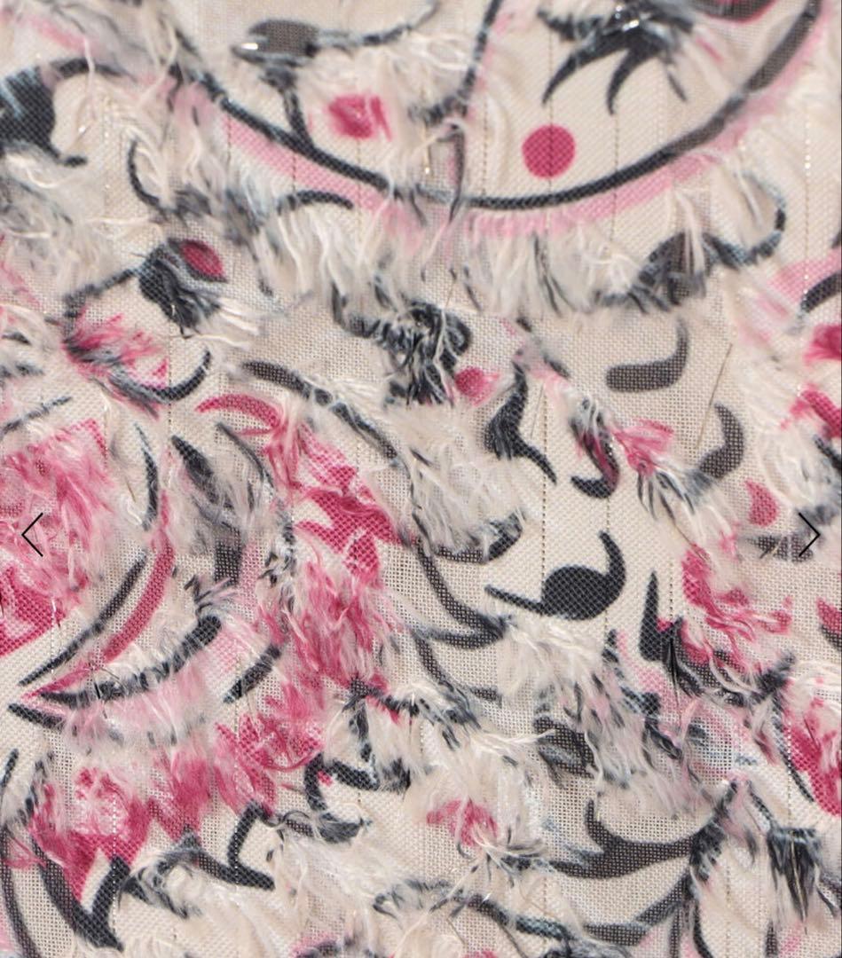 SOULEIADO フリルブラウス ピンク ラメ 36 花柄 トゥモローランド